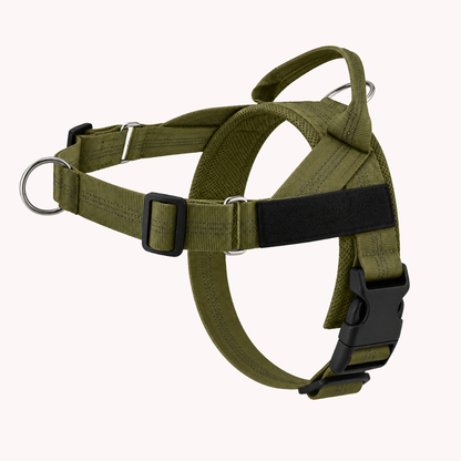 No-pull dog harness in army green